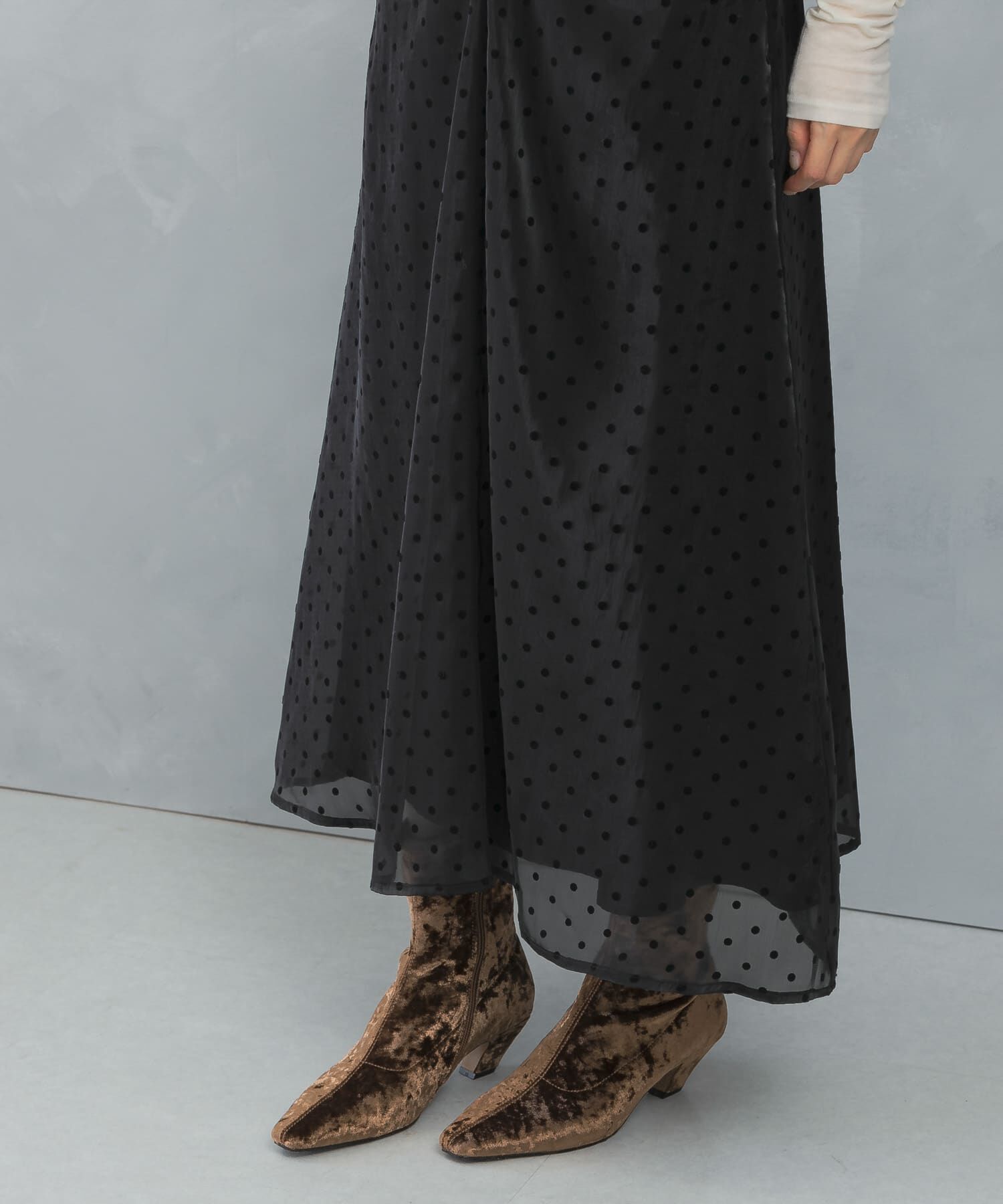 URBAN RESEARCH ROSSO「ドットフロッキーフレアスカート」|スカート|