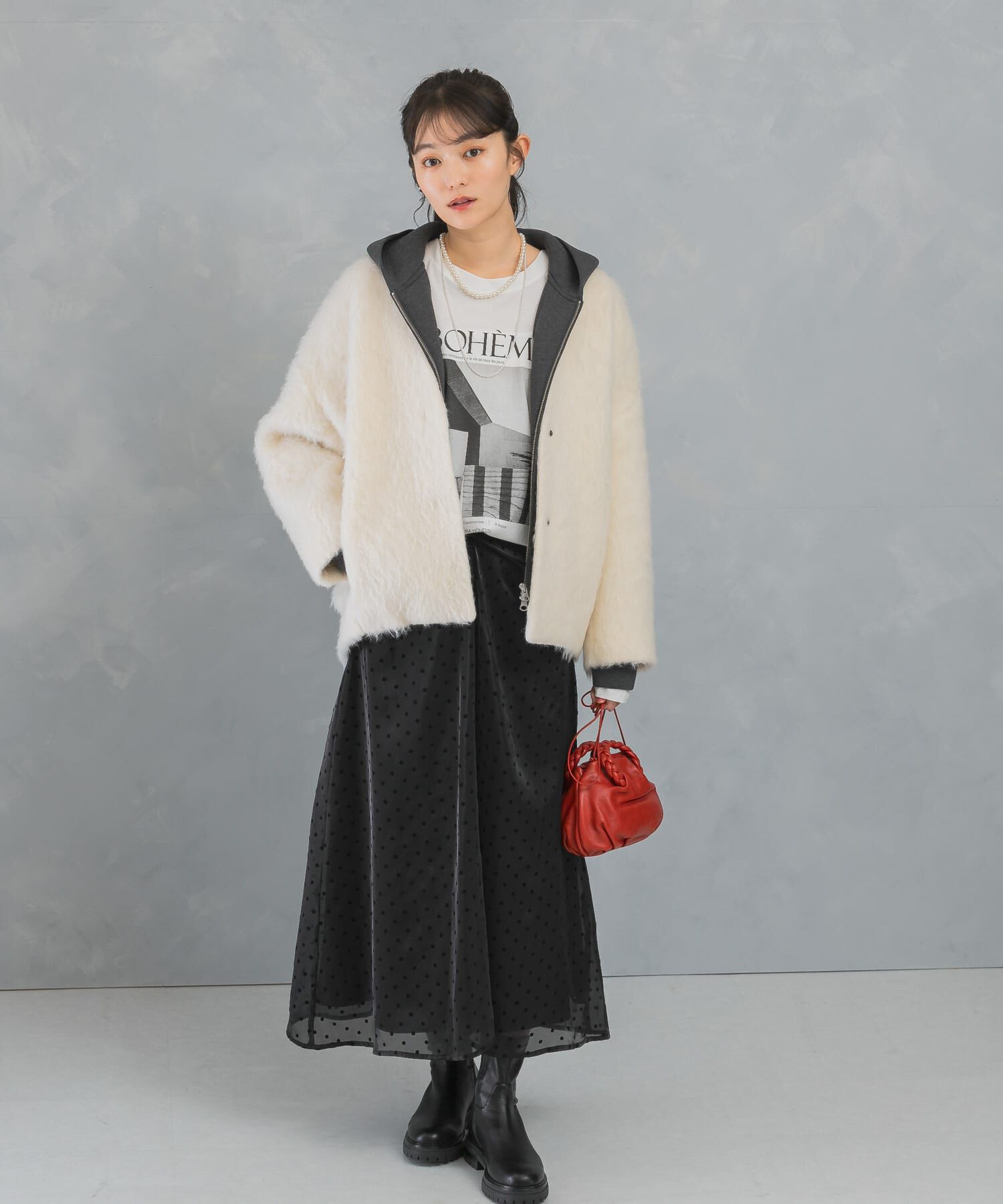 URBAN RESEARCH ROSSO「ドットフロッキーフレアスカート」|スカート|