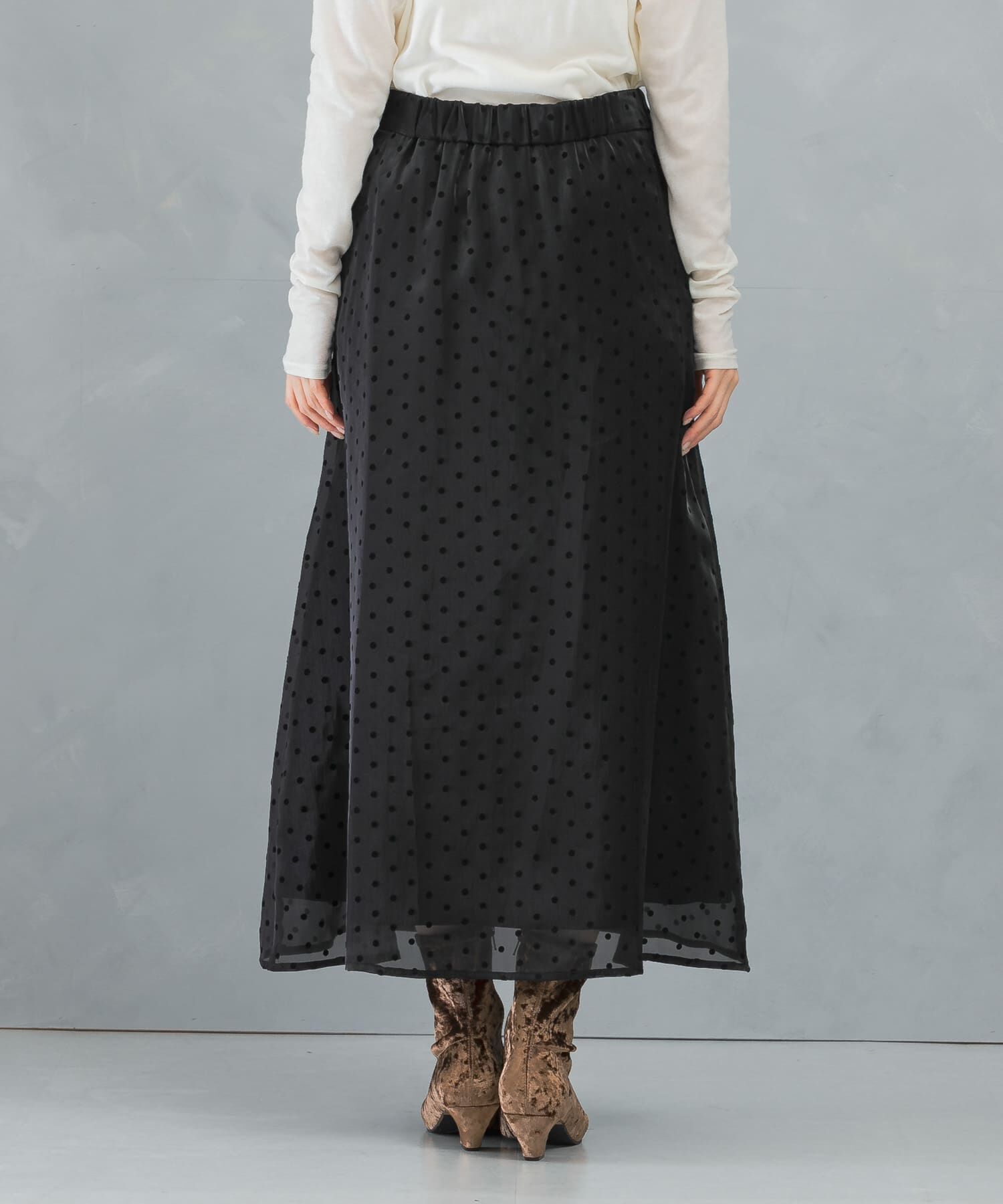 URBAN RESEARCH ROSSO「ドットフロッキーフレアスカート」|スカート|