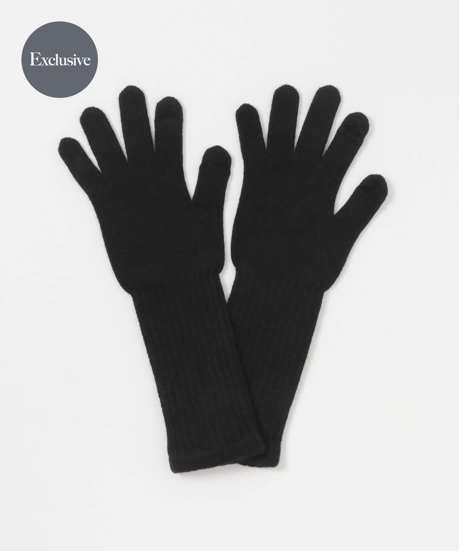 URBAN RESEARCH「『別注』WILLIAM BRUNTON&times;URBAN RESEARCH　Open long Cuff Glove」|手袋|ブラック