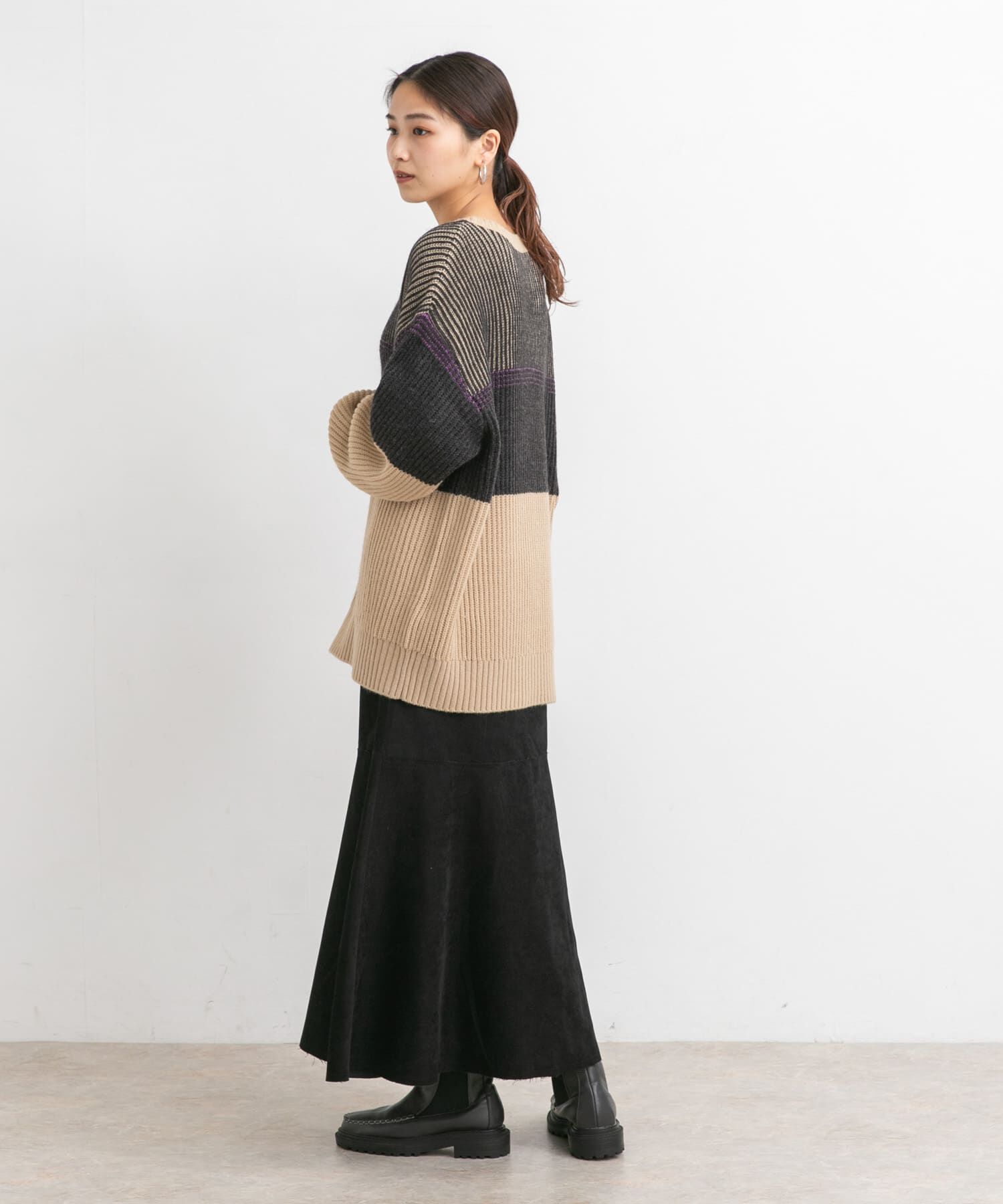  「カットオフ切替ロングスカート」|スカート|