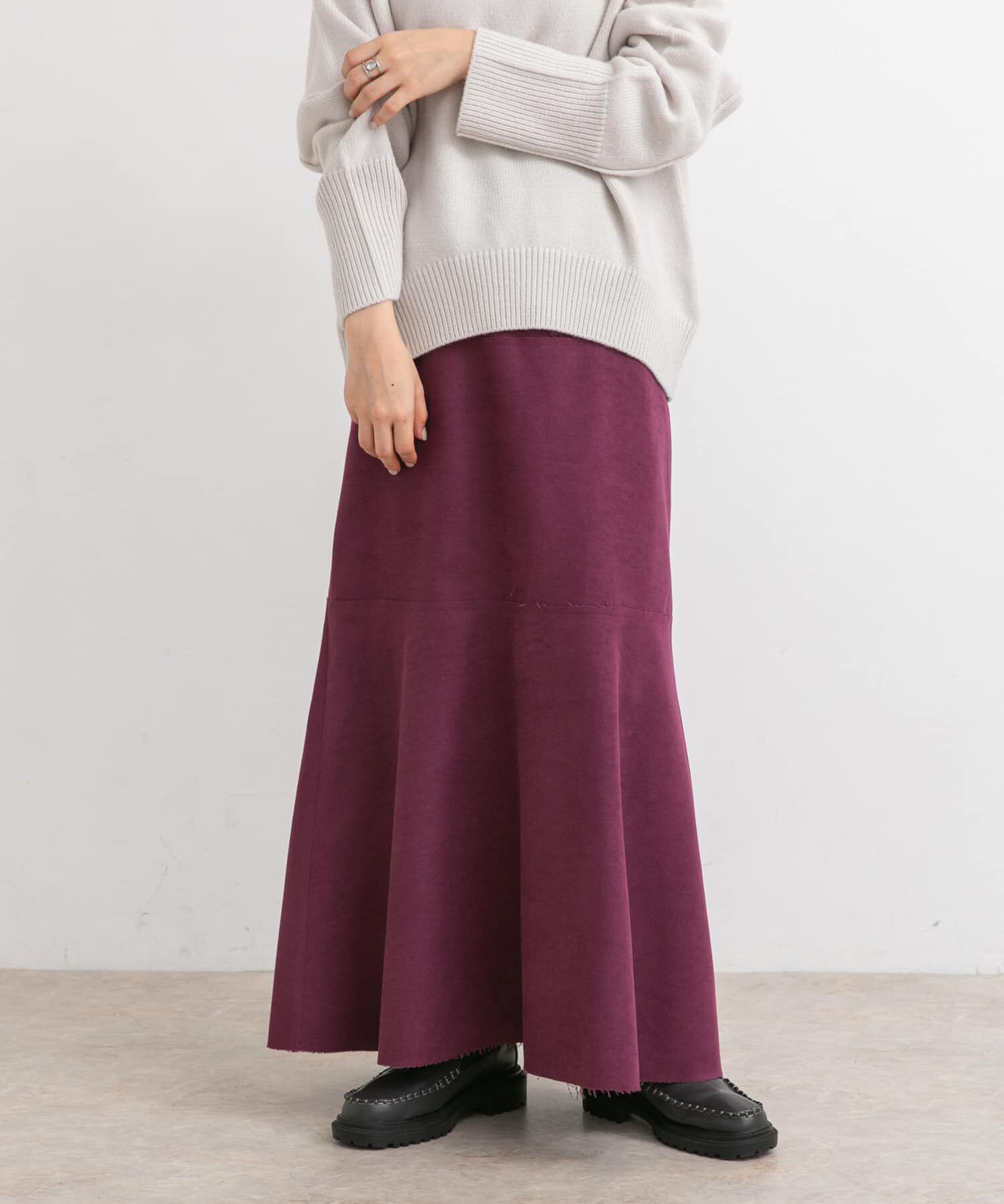  「カットオフ切替ロングスカート」|スカート|