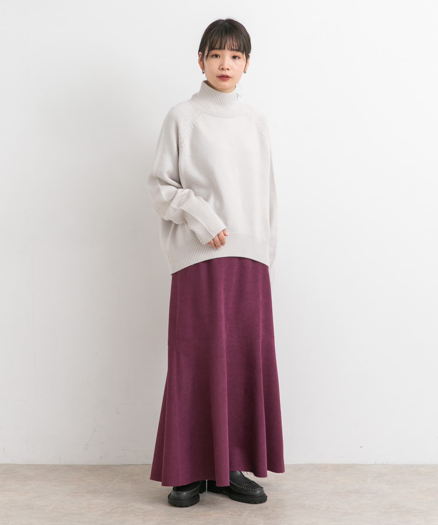  「カットオフ切替ロングスカート」|スカート|