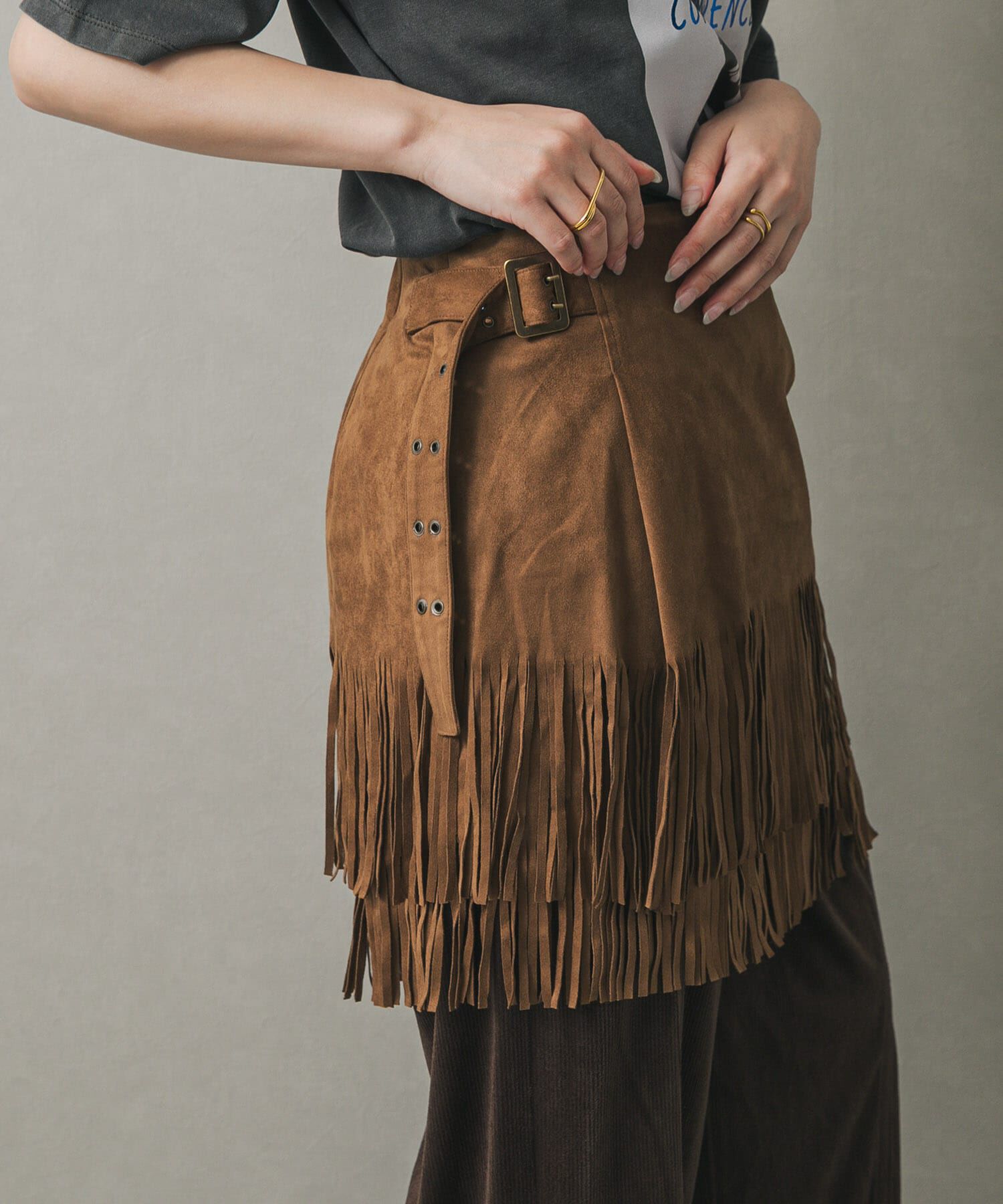 SENSE OF PLACE by URBAN RESEARCH「FSフリンジスカート」|スカート|