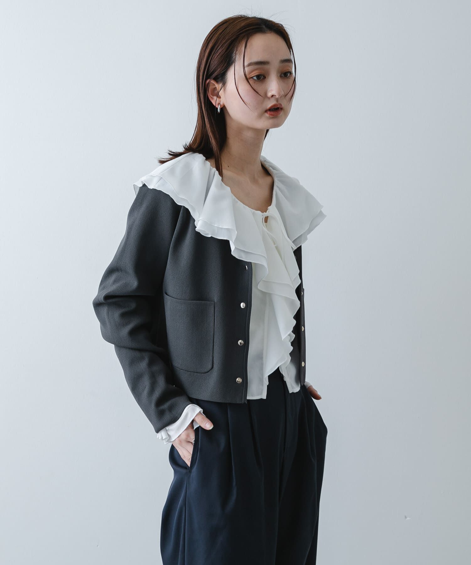 SENSE OF PLACE by URBAN RESEARCH「『洗濯可』コンパクトニットボタンカーディガン」|ニット・セーター|