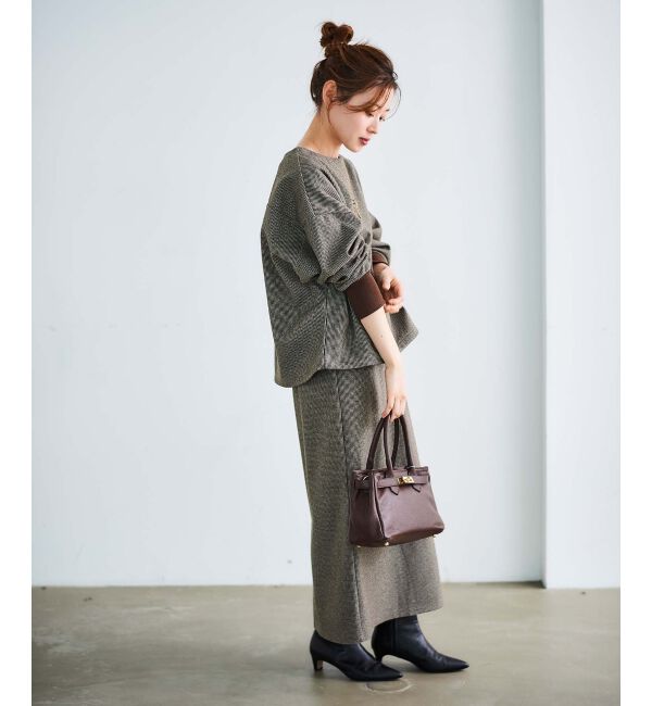 le.coeur blanc「チェックジャージータイトスカート」|タイト|