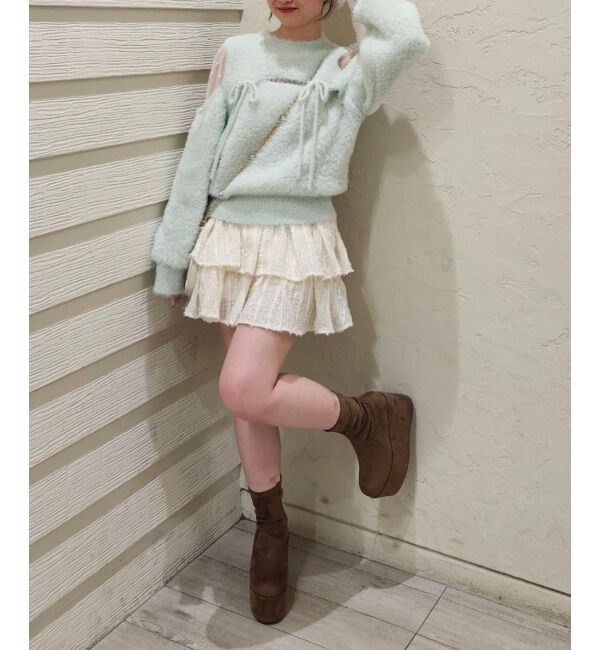  「デコルテオープンシアーショルダーニット」|ニット・セーター|