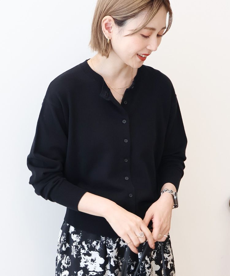 AMERICAN HOLIC「ソフトコットンクルーネックカーディガン」|カーディガン|Black