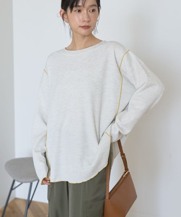 AMERICAN HOLIC「【WEB限定】ワッフル配色メロープルオーバー」|Tシャツ・カットソー|