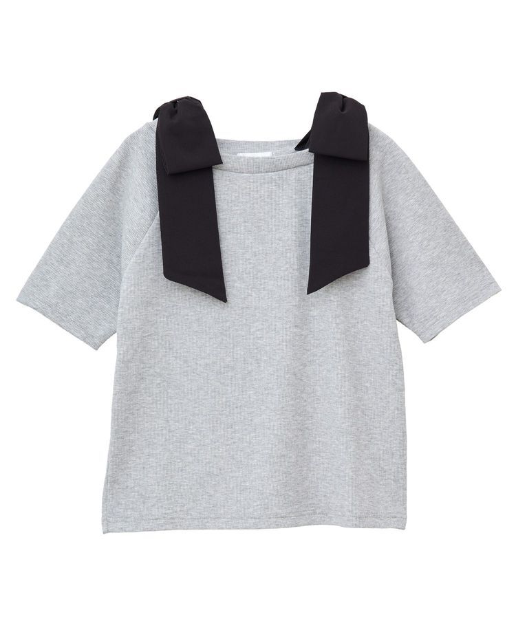 Green Parks「・swing by ショルダーリボンリブカットソー」|Tシャツ・カットソー|
