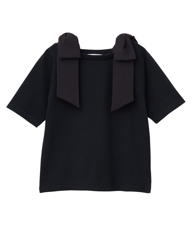 Green Parks「・swing by ショルダーリボンリブカットソー」|Tシャツ・カットソー|