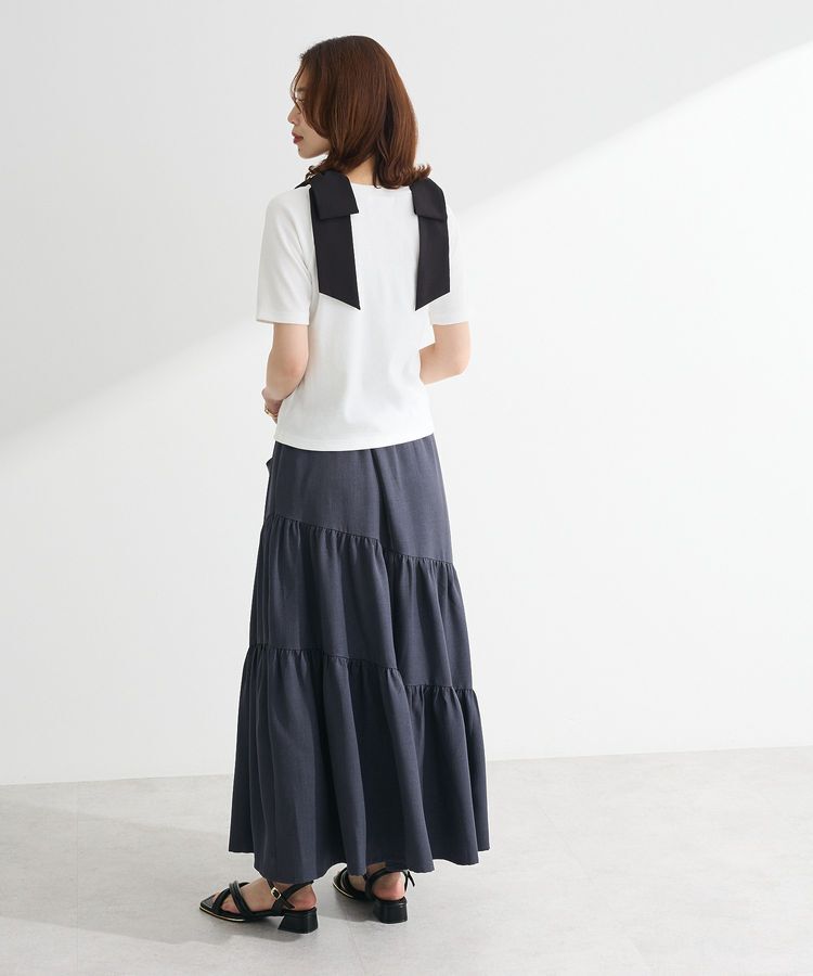 Green Parks「・swing by ショルダーリボンリブカットソー」|Tシャツ・カットソー|