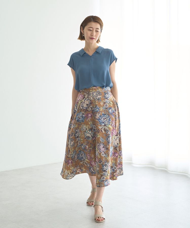 YECCA VECCA「ゴブラン柄フレアスカート」|フレア|