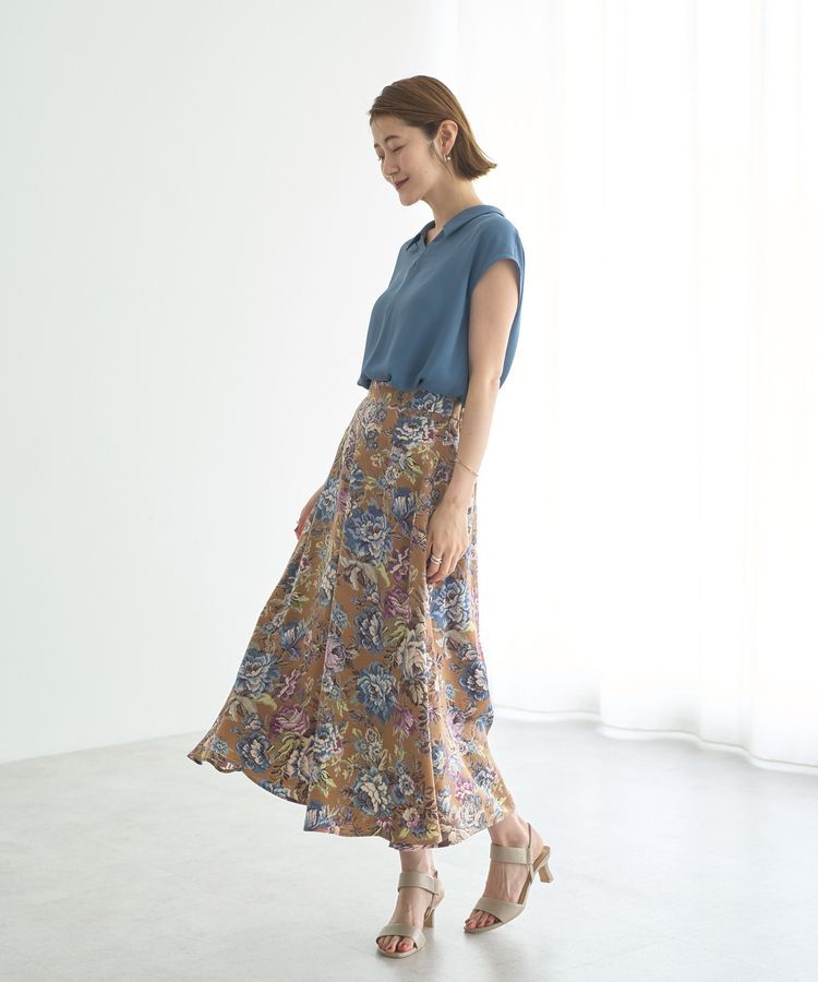 YECCA VECCA「ゴブラン柄フレアスカート」|フレア|