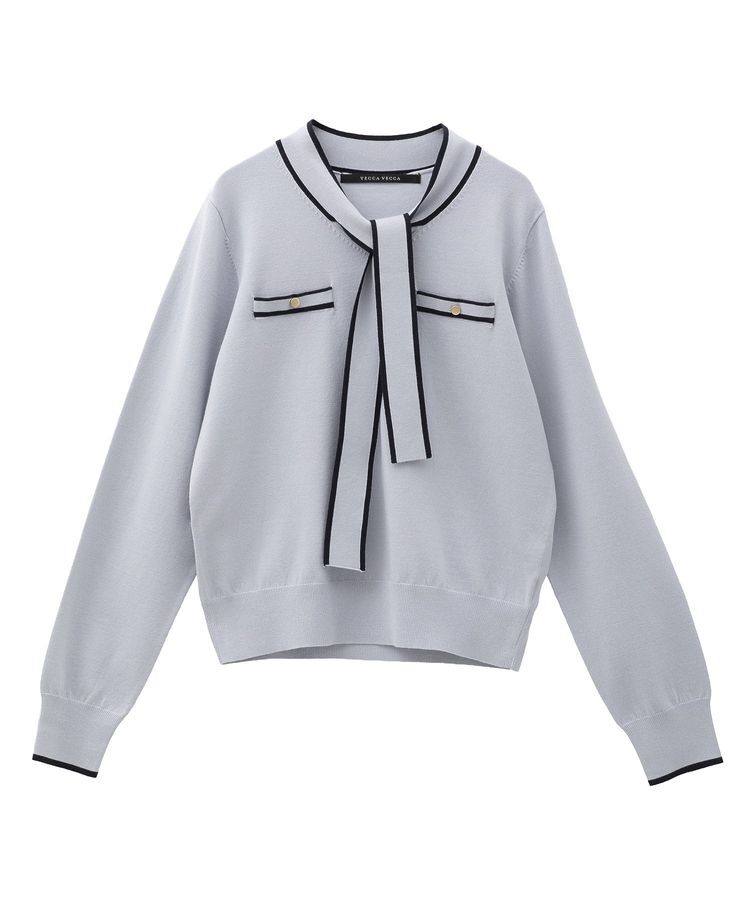 YECCA VECCA「配色ボウタイニット」|ニット・セーター|