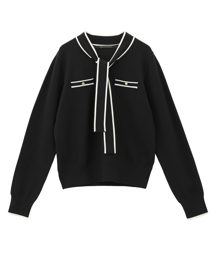 YECCA VECCA「配色ボウタイニット」|ニット・セーター|