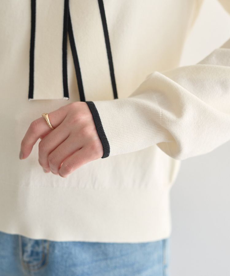 YECCA VECCA「配色ボウタイニット」|ニット・セーター|