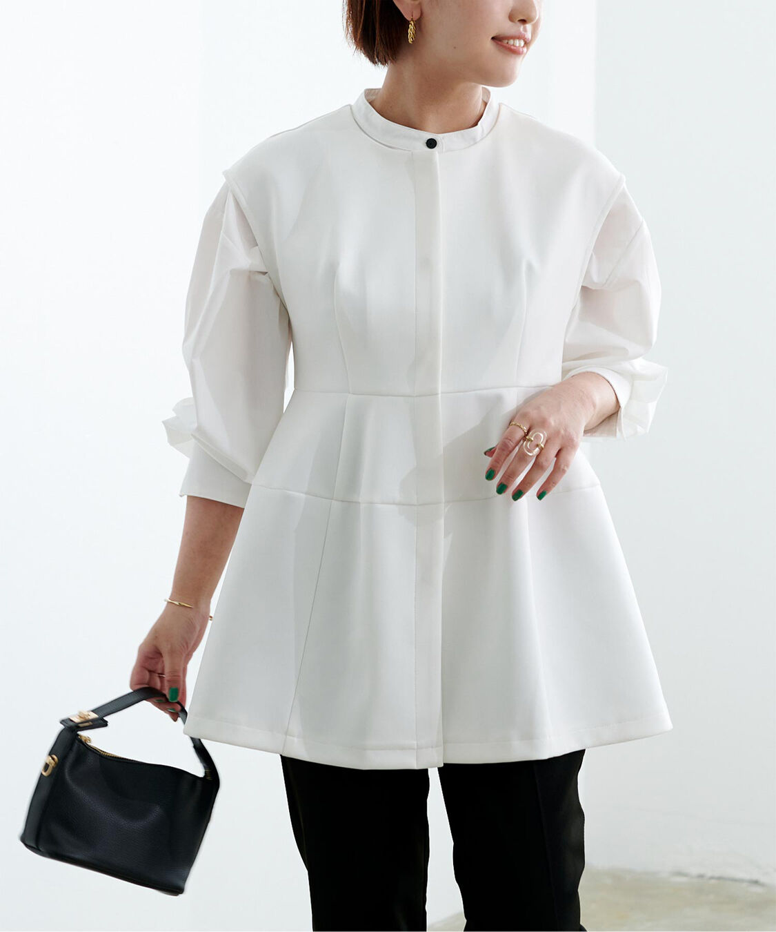 ur's「ボンディングペプラムトップス/ジレ」|ベスト・ジレ|