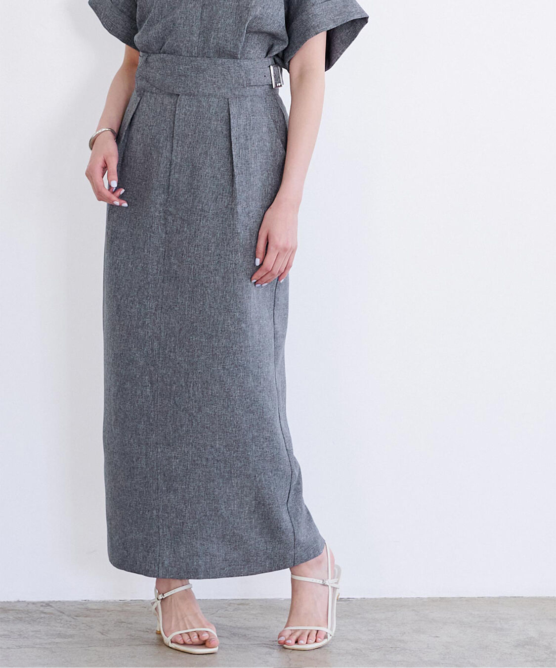 ur's「リネンライクサイドベルトデザインタイトスカート」|スカート|