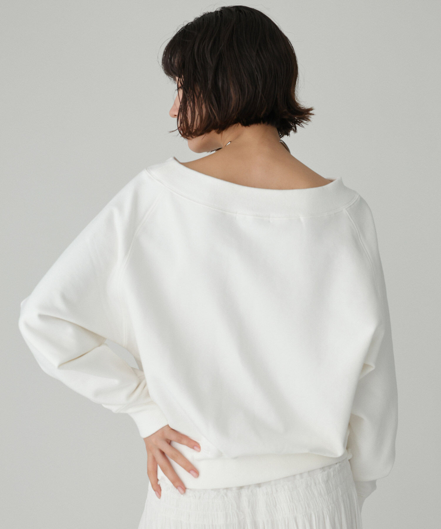 BABYLONE「ボ－トネック裏毛プルオーバー」|スウェット・ジャージ|