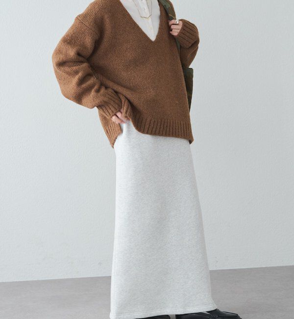  「アルパカ混深Vネックニットプルオーバー」|キャミソール|