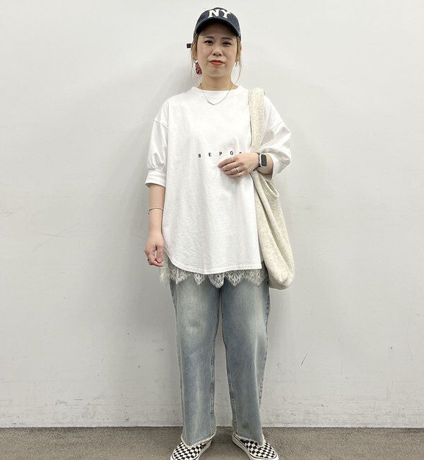  「【＠yns628企画】ロゴ刺繍&times;プリント チュニックTシャツ」|Tシャツ・カットソー|