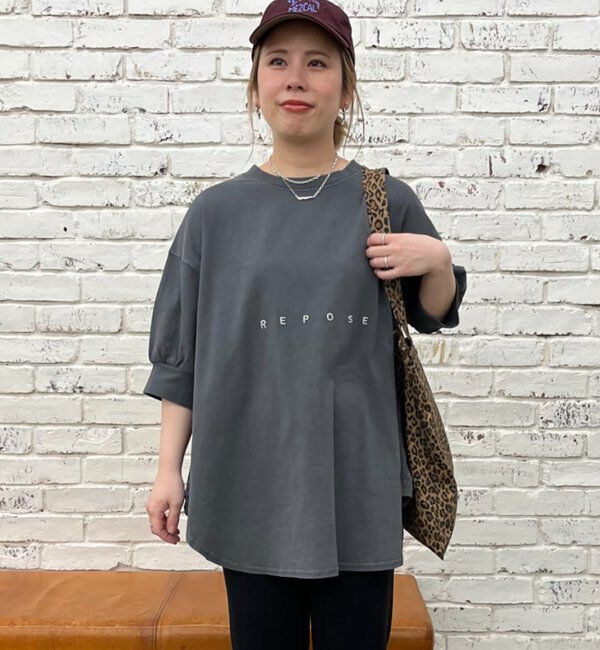  「【＠yns628企画】ロゴ刺繍&times;プリント チュニックTシャツ」|Tシャツ・カットソー|