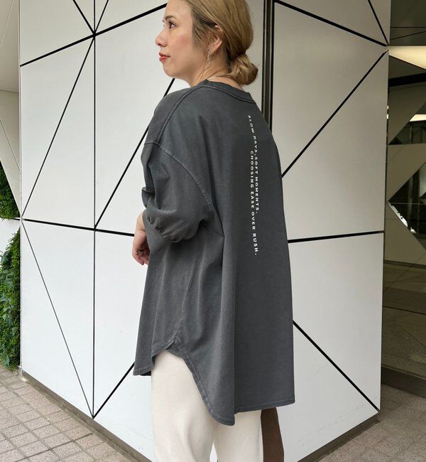  「【＠yns628企画】ロゴ刺繍&times;プリント チュニックTシャツ」|Tシャツ・カットソー|