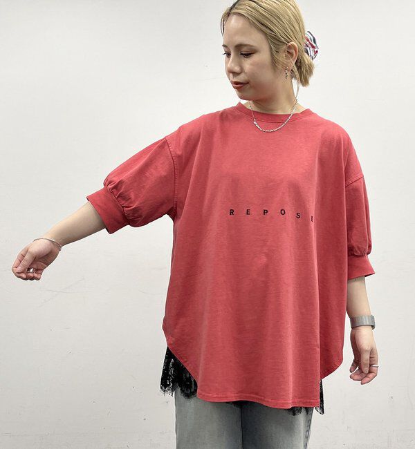  「【＠yns628企画】ロゴ刺繍&times;プリント チュニックTシャツ」|Tシャツ・カットソー|