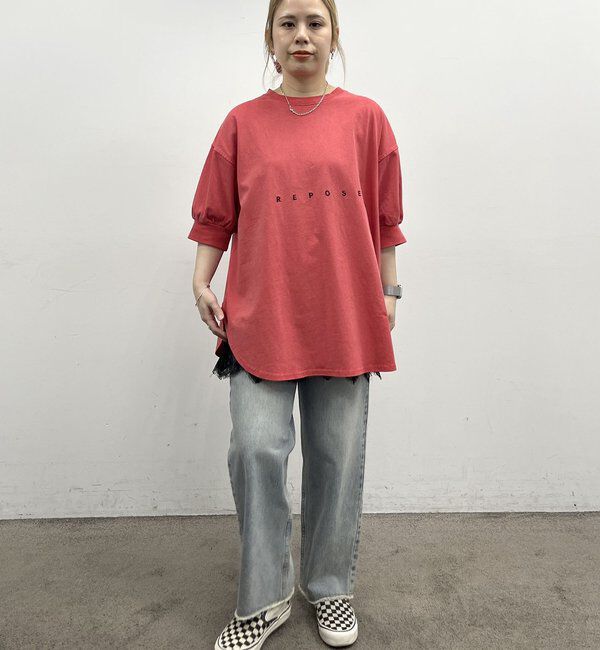  「【＠yns628企画】ロゴ刺繍&times;プリント チュニックTシャツ」|Tシャツ・カットソー|