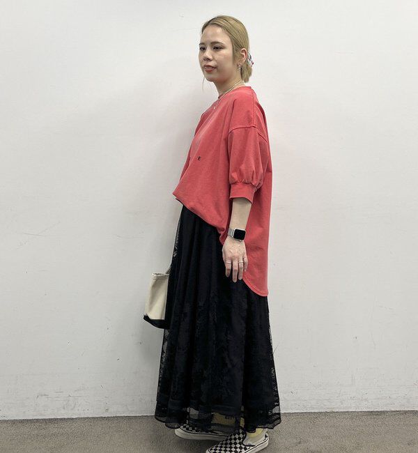  「【＠yns628企画】ロゴ刺繍&times;プリント チュニックTシャツ」|Tシャツ・カットソー|