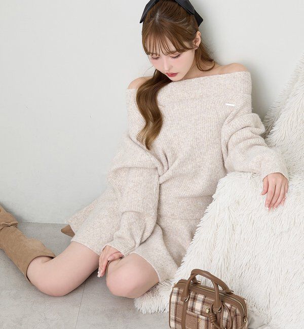  「オフショルニットセットアップ」|ワンピース|