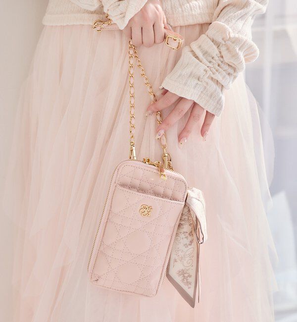  「スカーフ付きキルティングスマホショルダー」|ショルダー・メッセンジャー|