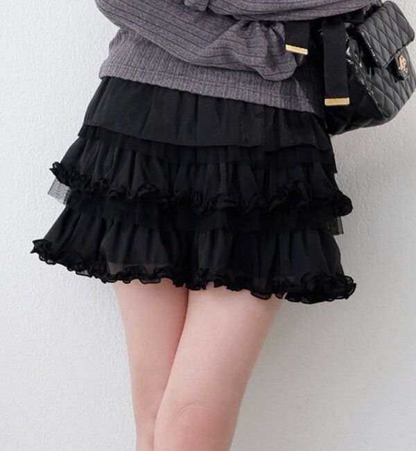  「フリフリミニスカート」|スカート|ブラック