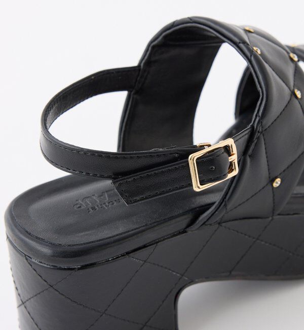  「ビジュースタッズ付きキルティングサンダル」|その他|