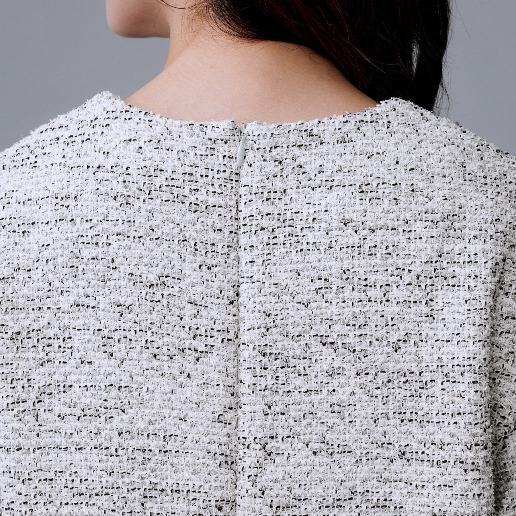 UNTITLED「【洗える/ストレッチ】ツイードジャージワンピース」|ワンピース|