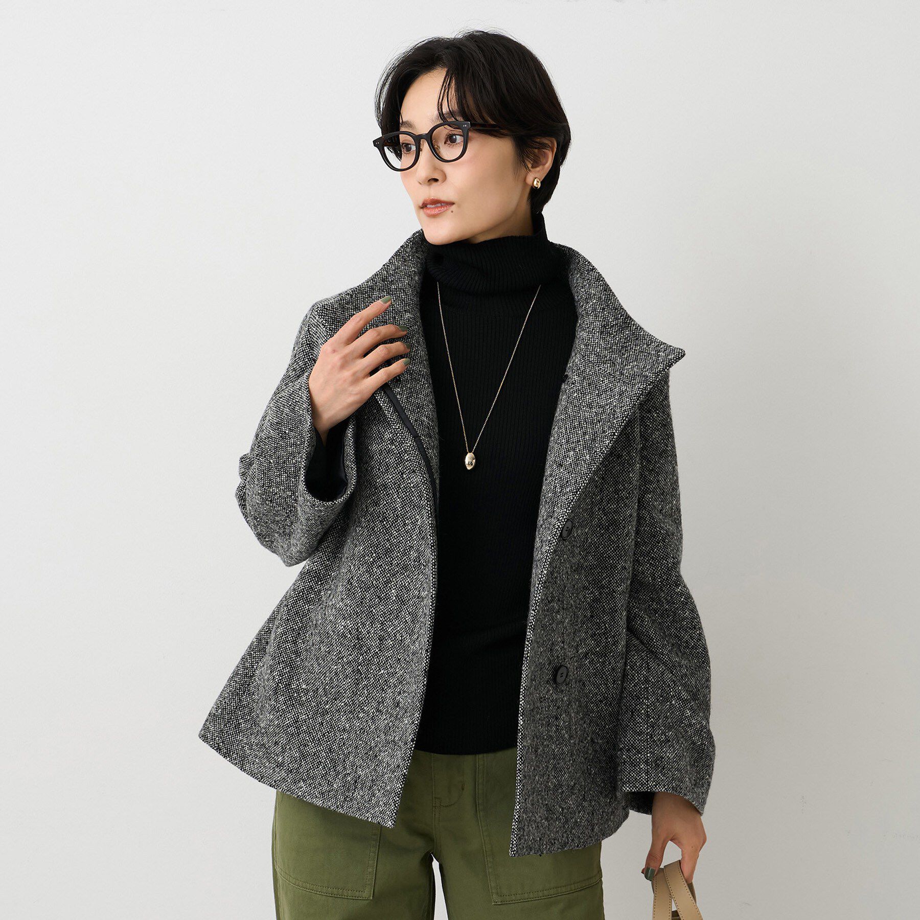 UNTITLED「【スタンドカラー/オンオフ使える】クラシカルツイードコート」|その他|