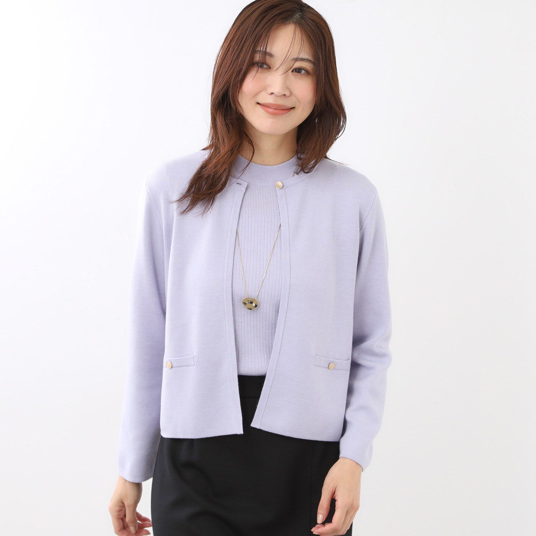 Reflect「【選べる5色／アンサンブル可】クルーネックカーディガン」|カーディガン|