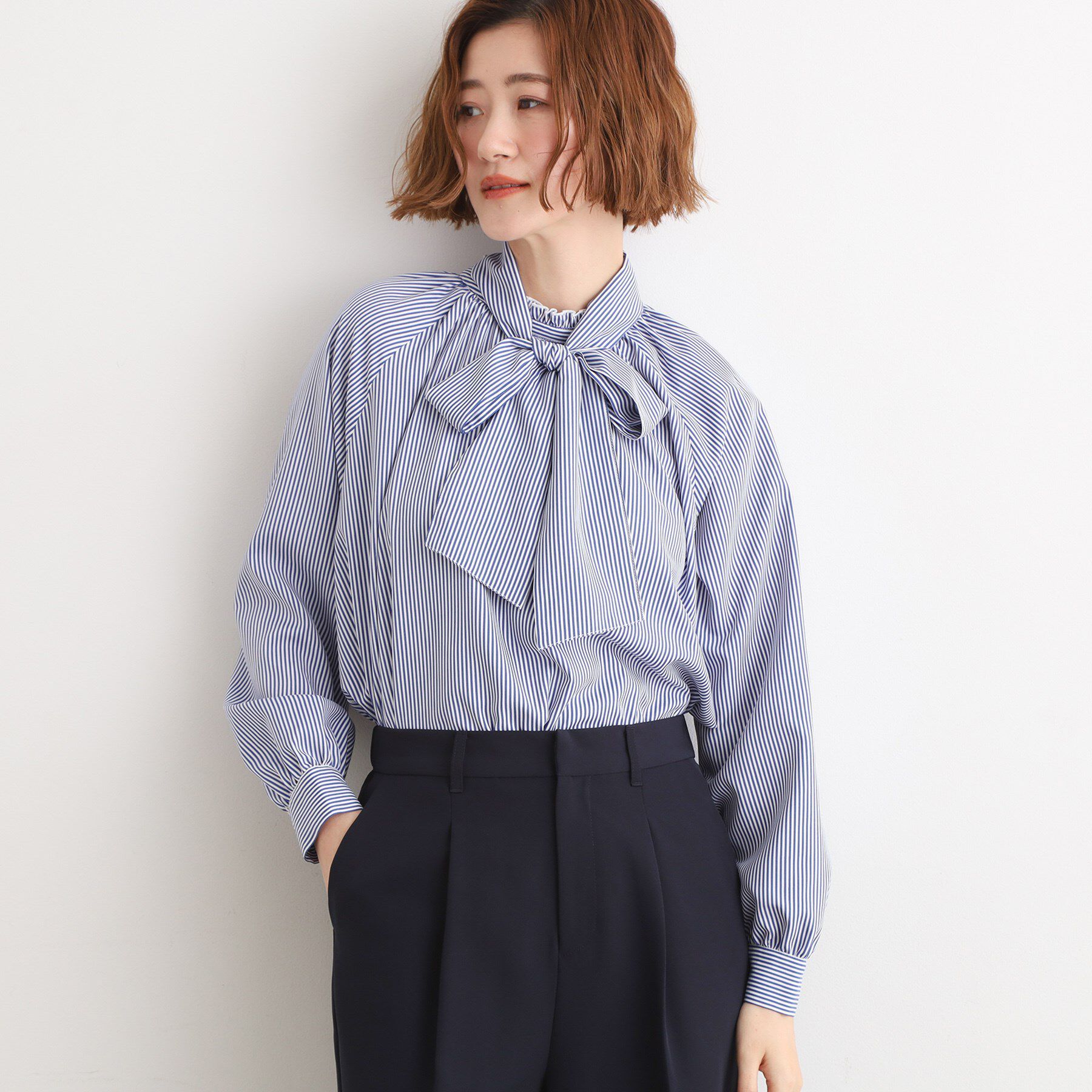 grove「【マルチWAY】アソートボウタイブラウス【手洗いOK】」|シャツ・ブラウス|ネイビー(394)