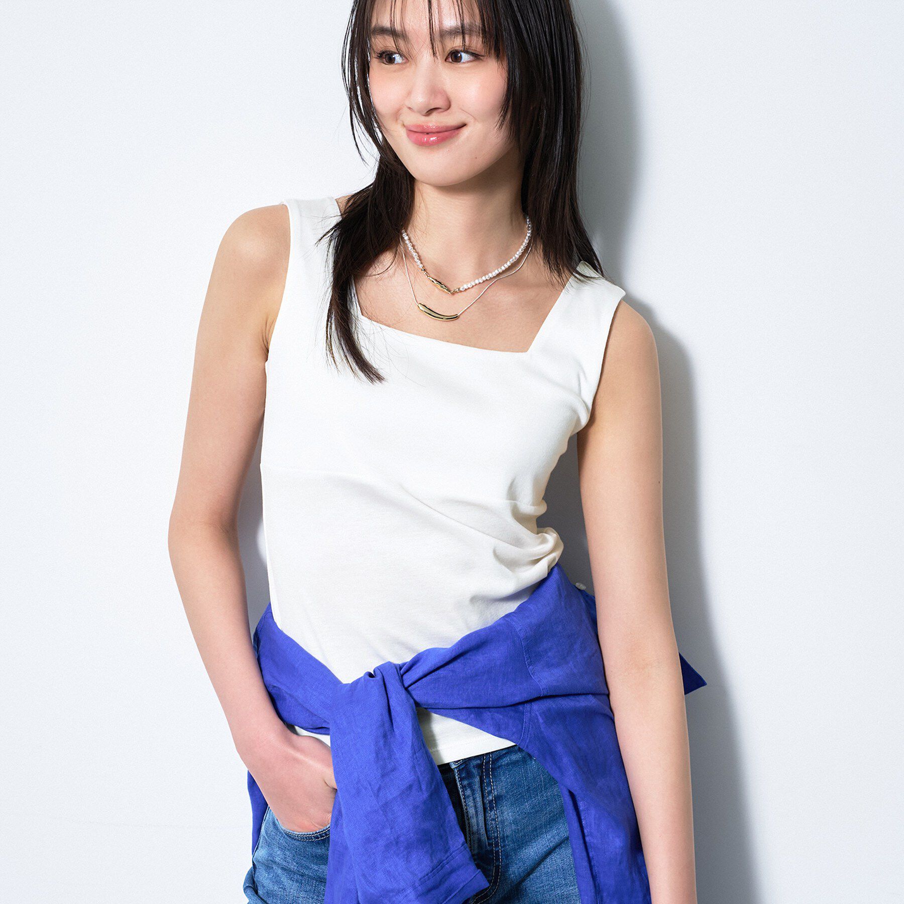 INDIVI「【日本製】ビスチェインナータンクトップ」|キャミソール|ホワイト(002)