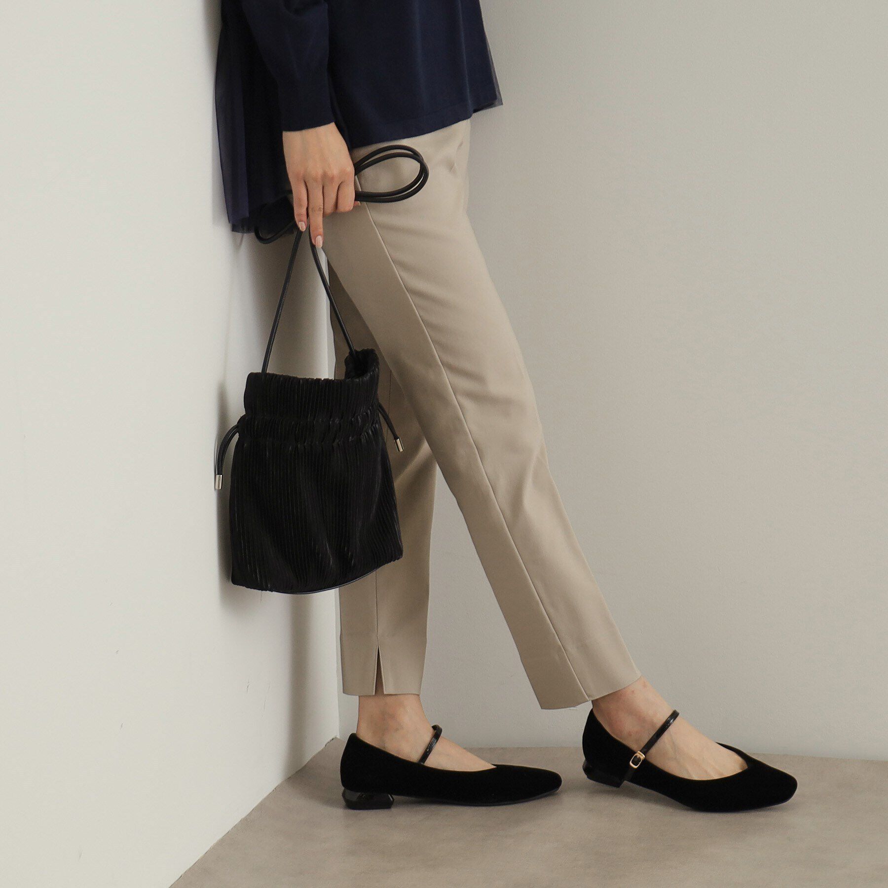 OPAQUE.CLIP「【長さ調整可能】プリーツドロストミニショルダーバッグ」|ショルダー・メッセンジャー|ブラック(019)