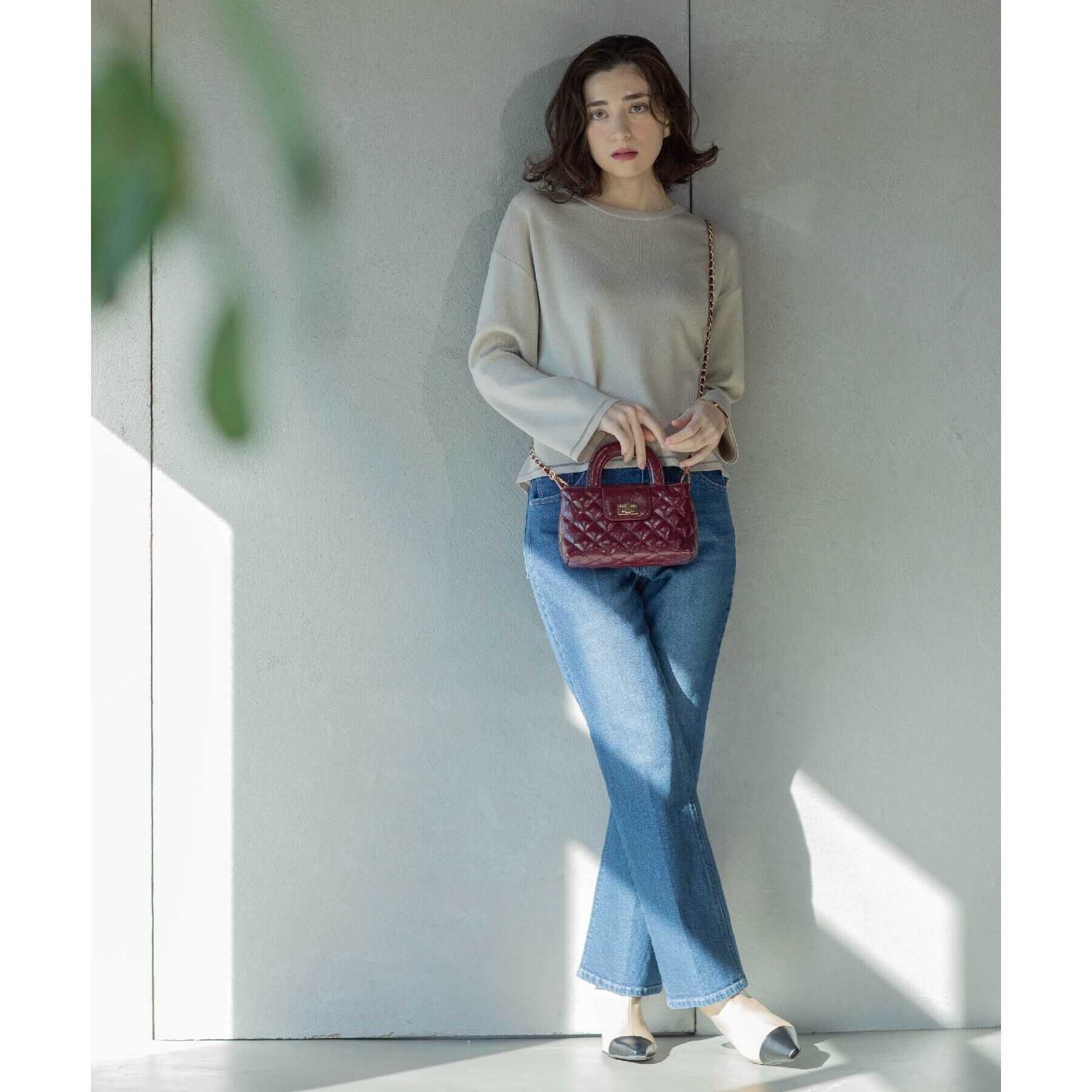 OPAQUE.CLIP「《SS-LLサイズ》ストレッチセミフレアデニム【洗濯機洗い可】」|デニム|