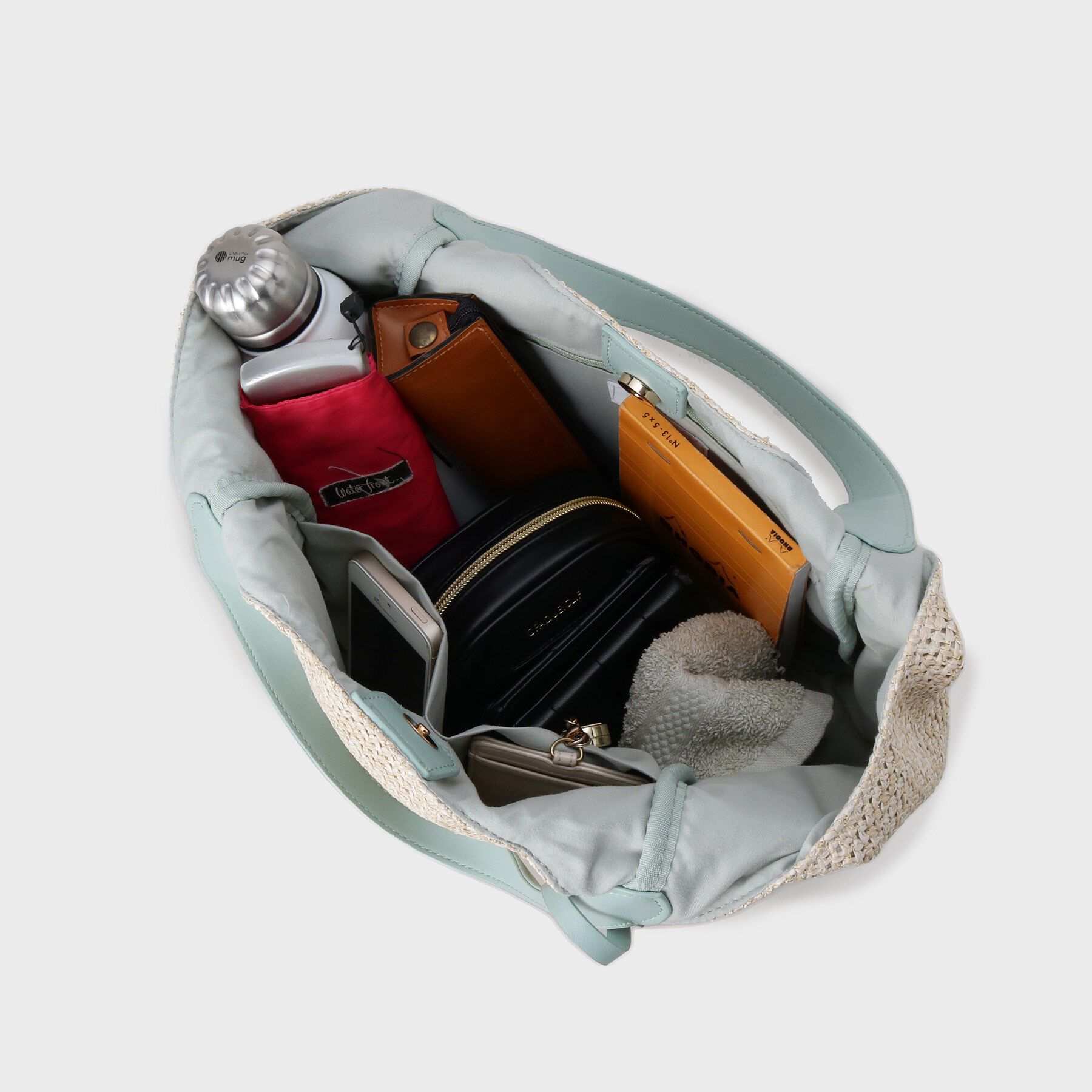 OPAQUE.CLIP「雑材合皮コンビマチ付きトートバッグ」|トートバッグ|