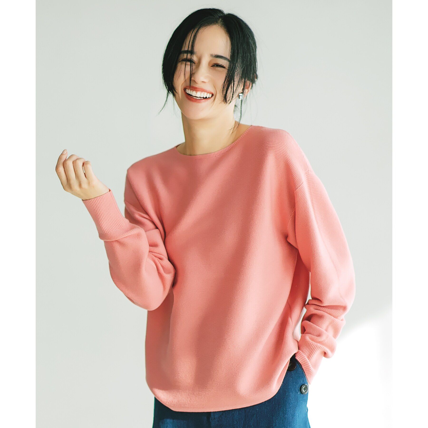 THE SHOP TK「【毛玉になりにくい/蓄熱性】春色_美人ガーターニット/洗える/体形カバー」|ニット・セーター|