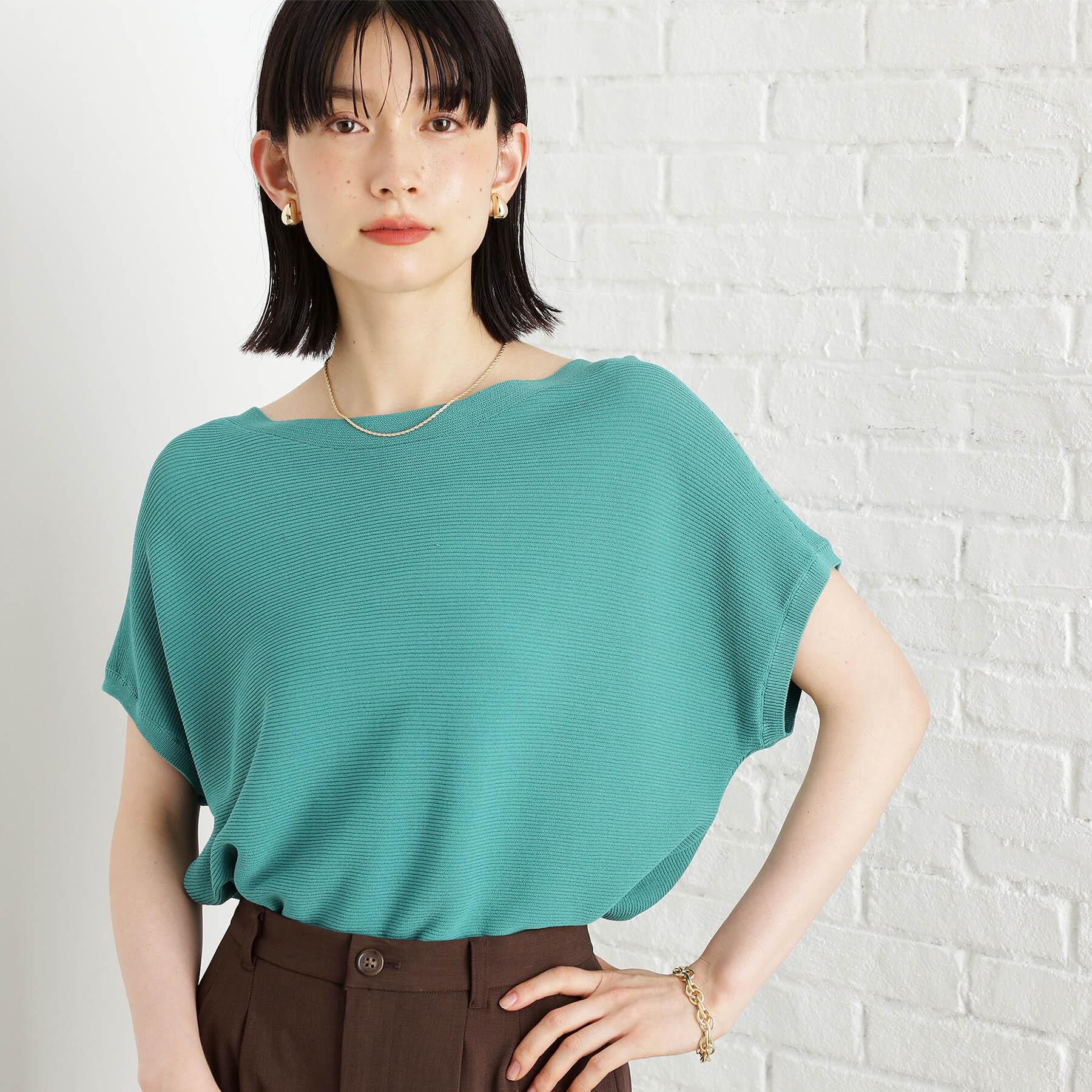 THE SHOP TK「【6色展開】さらさらフレンチニット【毛玉になりにくい/洗濯機OK】」|ニット・セーター|グリーン(022)