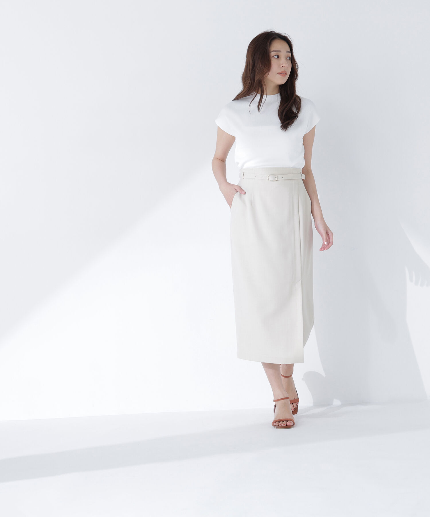  「ベルテッドナロースカート」|スカート|