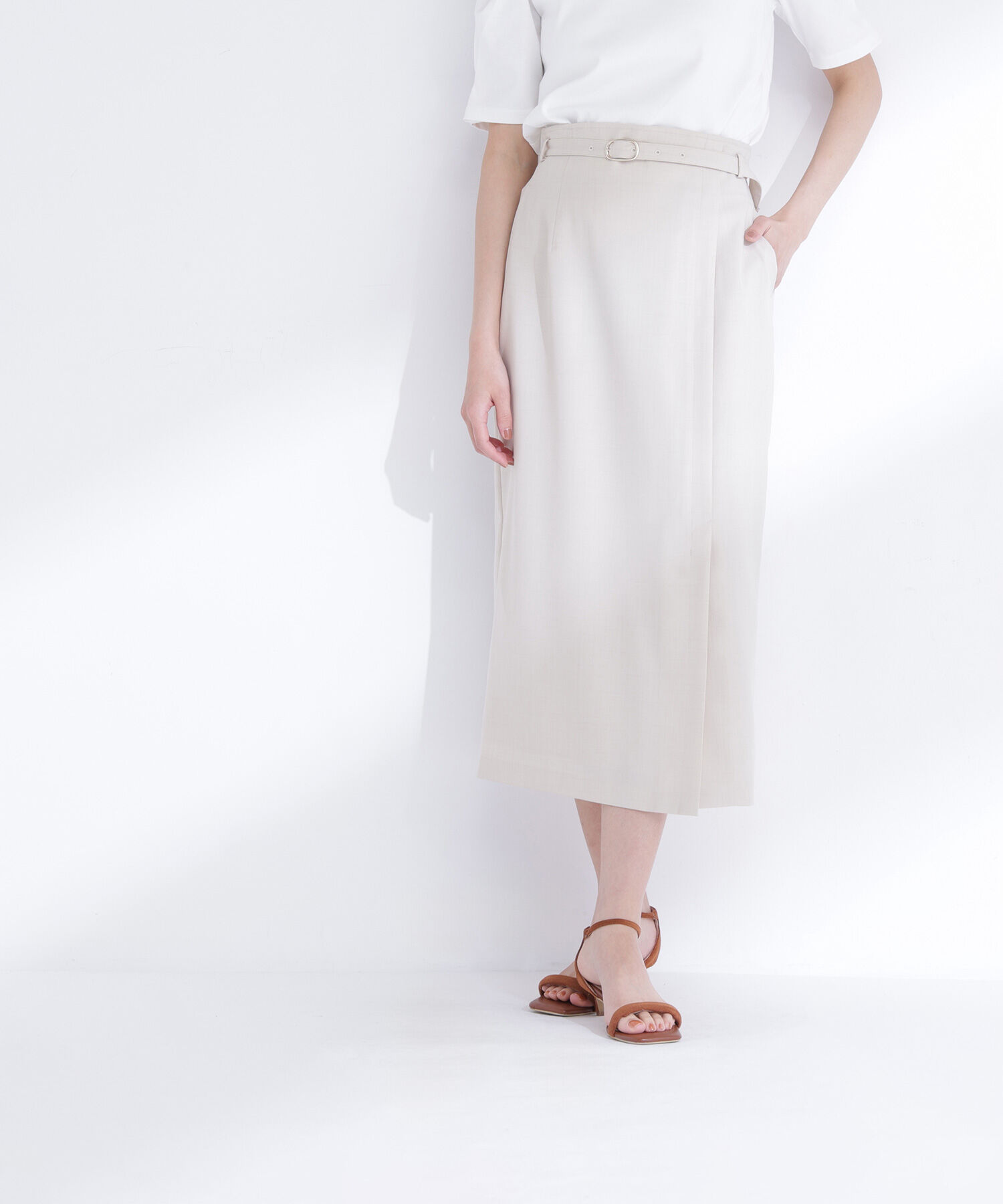  「ベルテッドナロースカート」|スカート|