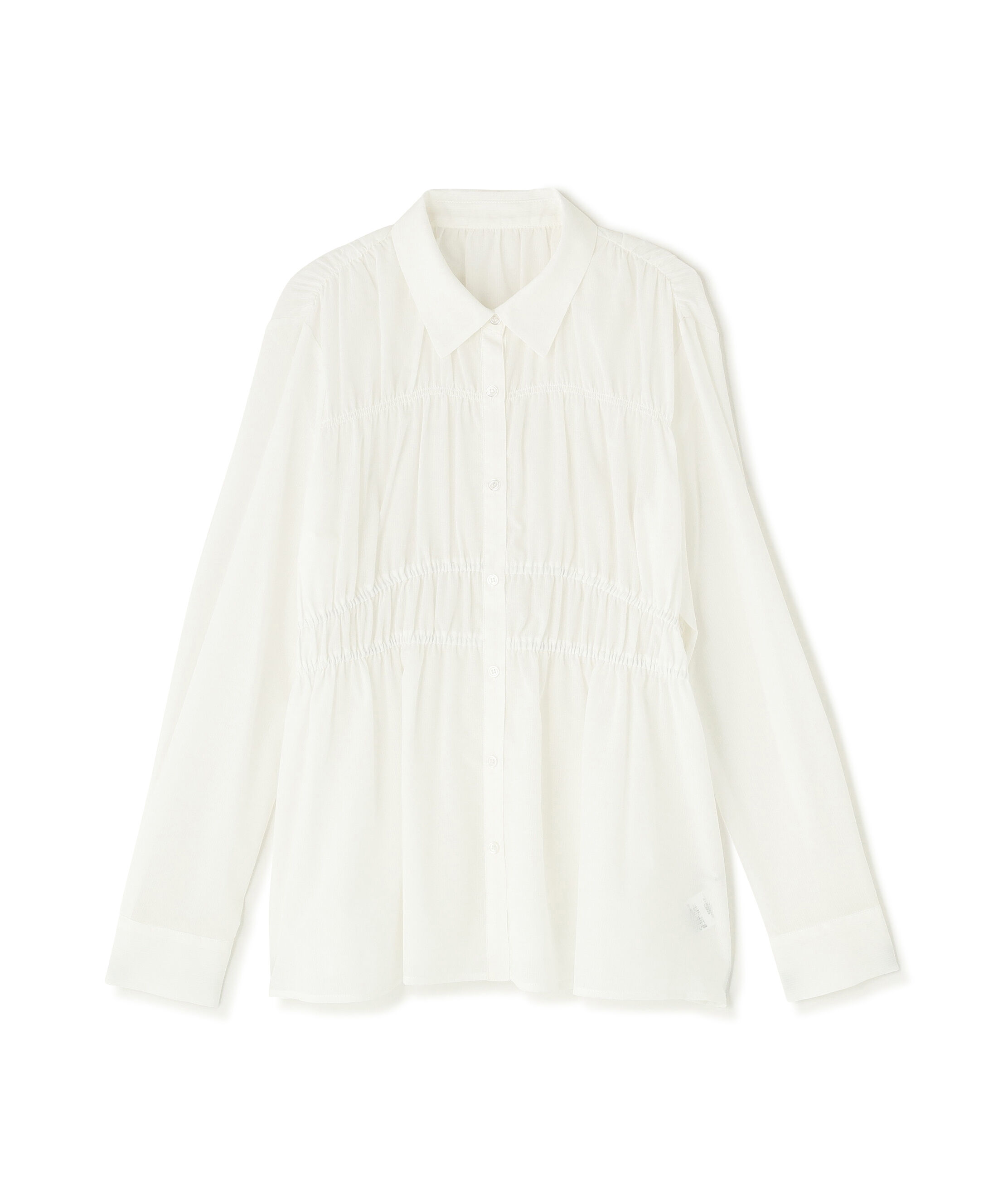  「シャーリングペプラムシャツ」|シャツ・ブラウス|