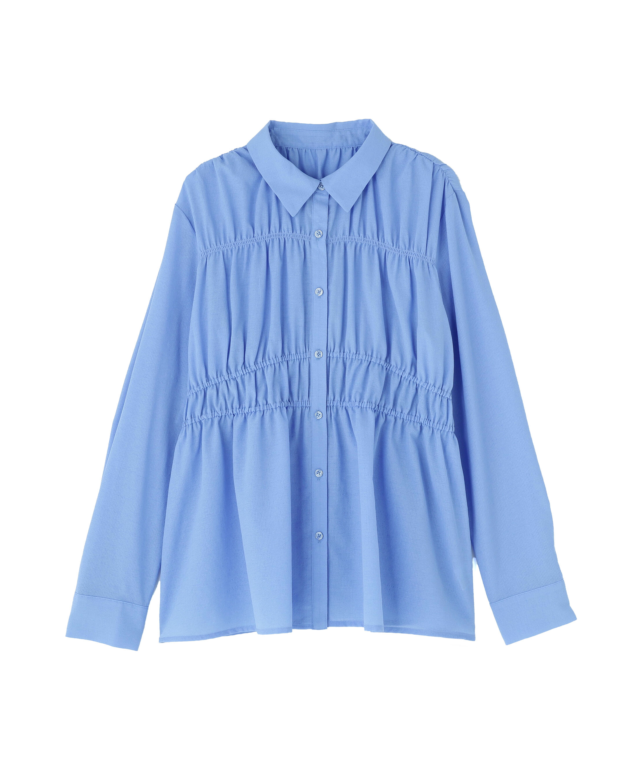  「シャーリングペプラムシャツ」|シャツ・ブラウス|