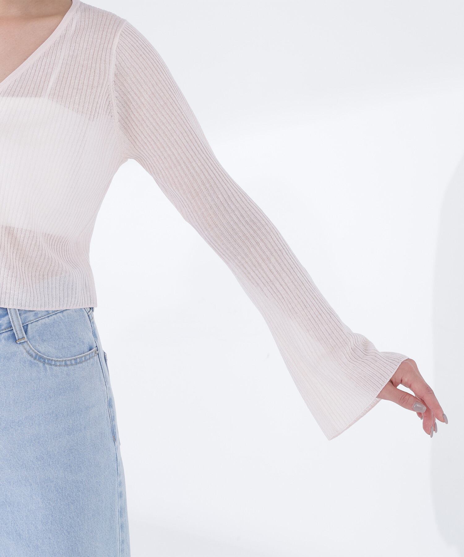  「シアーリブクロップドカーディガン」|ニット・セーター|